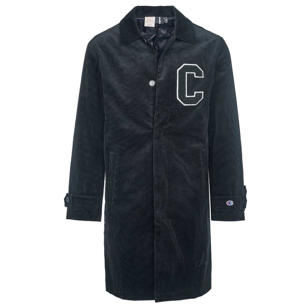 Champion x Clothsurgeon Black Corduroy Logo Embroidered Coat - Men's Medium